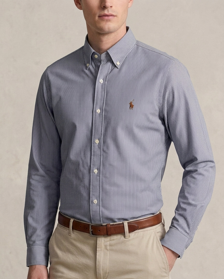 RL NAVY PINSTRIPE SHIRT