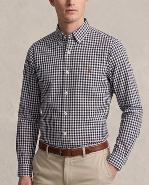 PRL CHECK BLACK BUTTON DOWN SHIRT