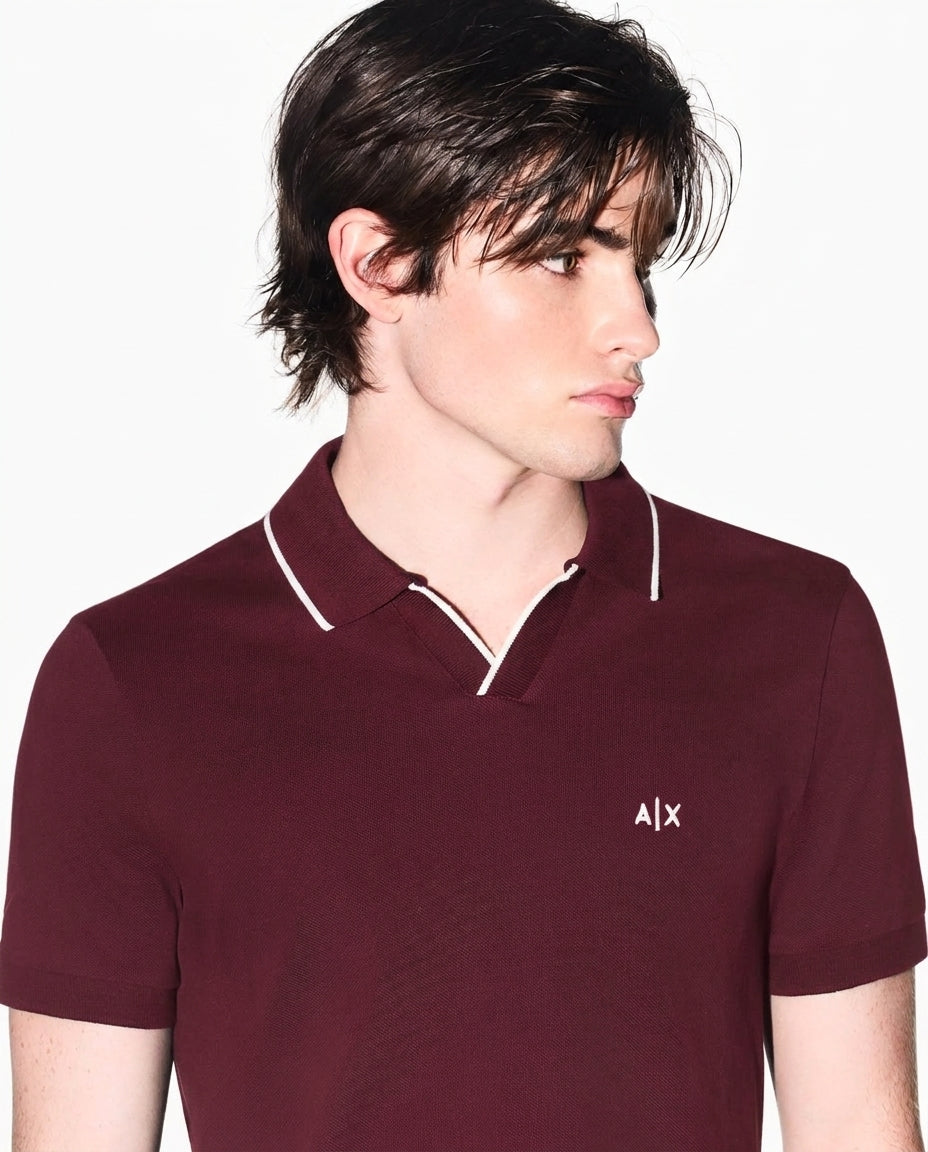 AIX JOHNNY COLAR POLO SHIRT BURGUNDY