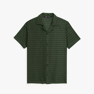 ZRA CUBAN COLLAR DARK GREEN SHIRT