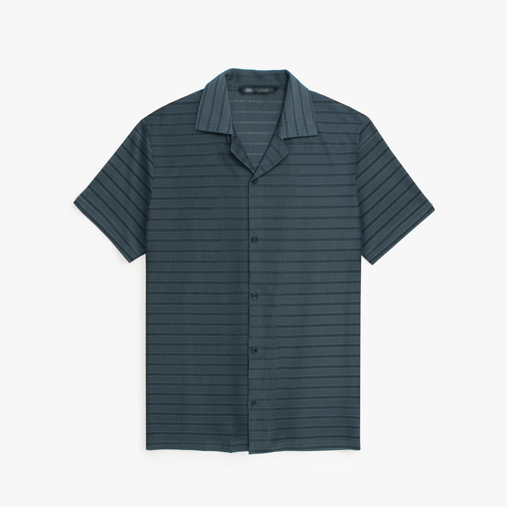 ZRA CUBAN COLLAR DARK GREY SHIRT