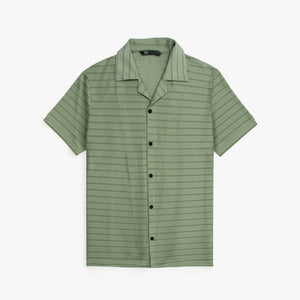 ZRA CUBAN COLLAR LIGTH GREEN SHIRT