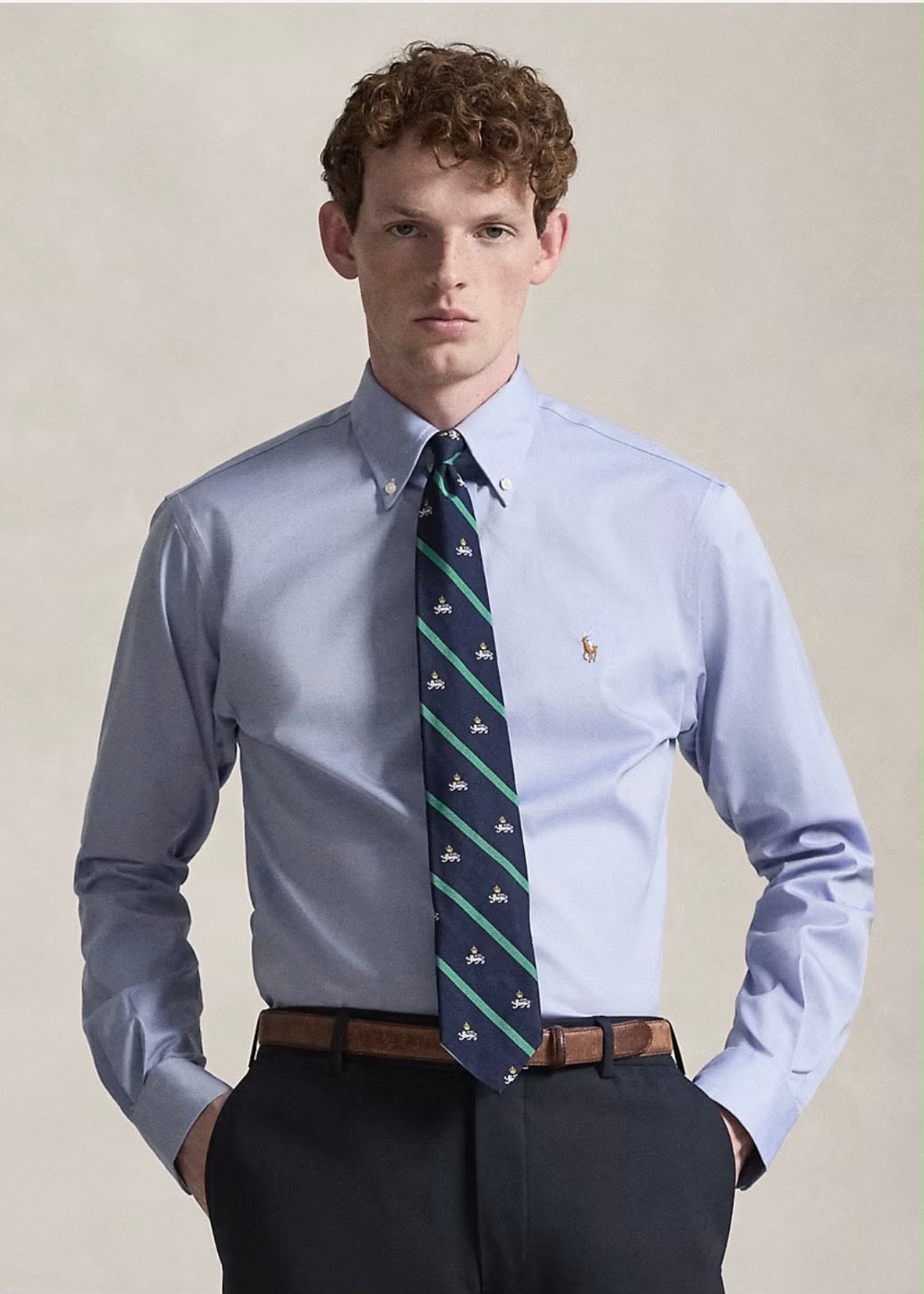 PRL LIGHT BLUE FORMAL BUTTON DOWN SHIRT